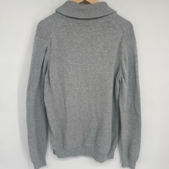 Refectory Sweater Men’s Large Gray Cotton Shawl Collar Heritage Academia Classic - Picture 2 of 8